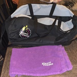 Planet fitness gym bag and sweat towel
